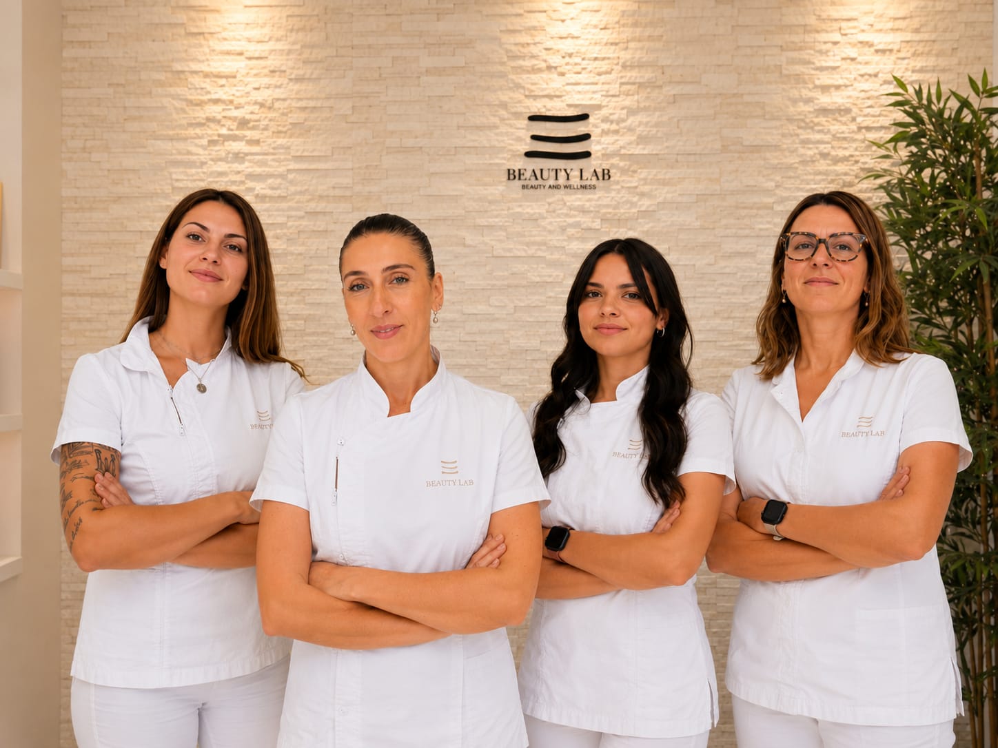 Il team di Beautylab Pescara nella sede del centro.